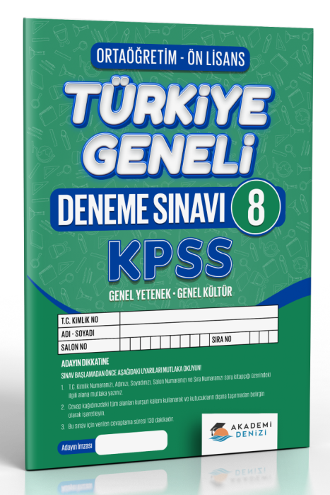AKADEMİ DENİZİ KPSS LİSE ÖN LİSANS TG8 - 2025-26